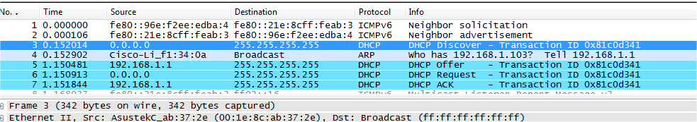 A TCP/IP PROTOKOLL MŰKÖDÉSE 6.1.3 DHCP FO LY AMATOK 6.1.3.1 E G Y N O R M Á L I S C Í M B É R L É S N Y É L B E Ü T É S E 6.6. ÁBRA DHCP CÍMBÉRLÉS Ha nekem nem hiszel, itt van egy fotó a capture fájlról.