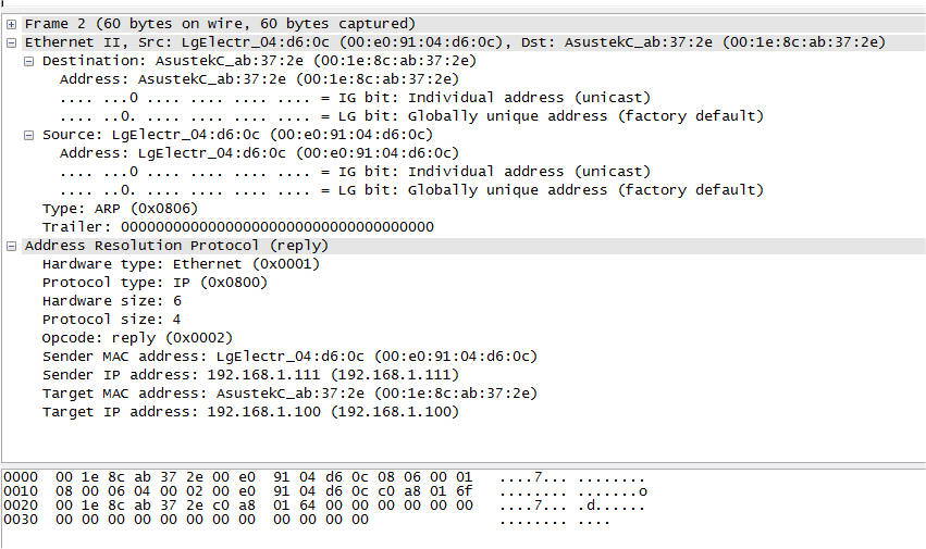 A TCP/IP PROTOKOLL MŰKÖDÉSE 3.16. ÁBRA ARP REPLY Ez pedig az ARP reply válasz. Nem akarok már túl részletesen belemenni, az előző kép alapján te is értelmezhetsz rajta mindent.