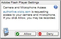 Ha a Flash Player engedélyt kér a multimédiás eszközeink használatára, akkor kattintsunk a zöld ALLOW