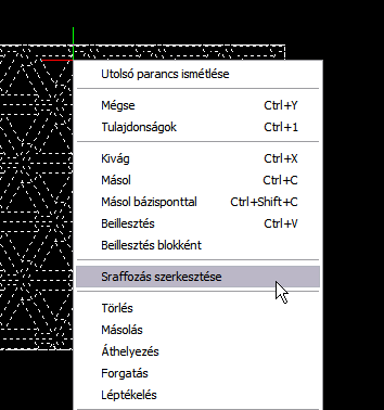 6.5. Sraffozás és színátmenet 6.5.1. Sraffozás Indításához használja a Rajzolás panel ikonját, menüsort, a _BHATCH vagy a H parancsot.