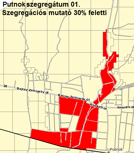 53. térkép: 1. szegregációval veszélyeztetett terület 54.
