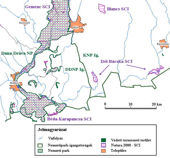 Az Alsó-Duna-völgyben a természetes vegetációt az ártéri ligeterdők és mocsarak, a Bácskai löszháton a löszpuszták képviselték, mindkét területen kisebb-nagyobb foltokban előforduló szoloncsák sziki