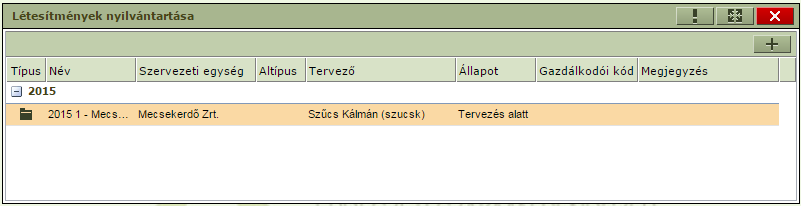 A térképi elemek létrehozásakor a létesítmény létrehozása az első lépés. Ez mindig poligon típusú.