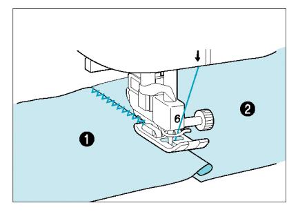 1. Tű érintési pont. Rátét (cikkcakk öltés használatával) Rögzítse az anyagot ragasztóval vagy férccel, majd varrja össze.