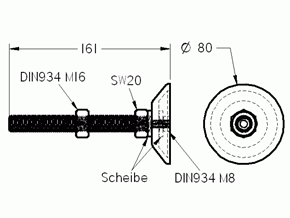 SZINTEZŐ TALP Szintező talp 8 D80 M16x100 furattal Anyag: ZN, St horganyzott Méret (mm): Ø80 x 100 Tömeg Kg/Darab: 0,360 Cikkszám: