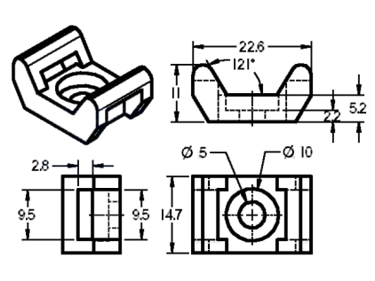 KÁBEL ELEMEK Kábelprofil 30x30 Anyaga: ALMgSI0,5 F25 natúr Méret: 3030 x 29,55 x 27,6 Egység: m Tömeg: 0,497 Kg