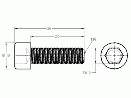 CSAVAROK Hengeres fejű csavar DIN 912 M6X14 Anyag: ST galvanizált Méret (mm): M6 x 14 Tömeg Kg/Darab: 0,0054 Item: 8.0.007.