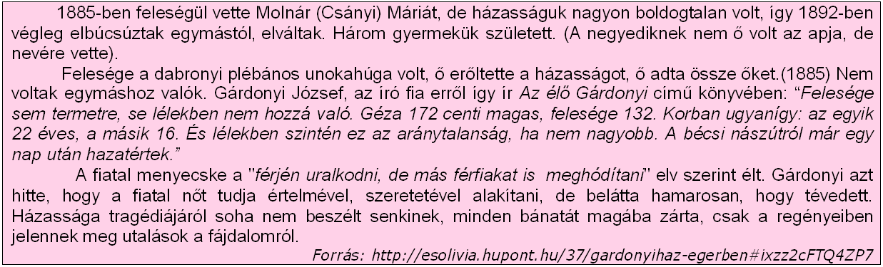 az író házában a Gárdonyi-emlékmúzeumot. Gárdonyi József unokája Keller Péter mérnök 1956-ban született. Gárdonyi Gizella (1889-?