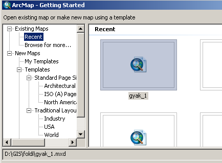 2. gyakorlat Ismerkedés az ArcGIS rendszerrel II.