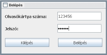 Amennyiben a rendszer minden adatot rendben talált, akkor engedélyezi a program további részeihez való hozzáférést. 1. kép: Bejelentkezés 3.4.2.