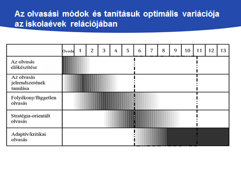 Olvasási készség A gyakorlott olvasó képes: a szó bizonyos globális átfogására; grammatikai tudása alapján működteti az előre jóslást, előjelezheti az olvasandó szó toldalékát vagy toldalékait, a