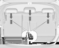 Ülések, biztonsági rendszerek 61 ISOFIX gyermekülések A gyermekülések rögzítésére szolgáló Top-tether rögzítőszemeket a : szimbólum jelzi.