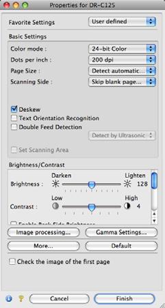 Use advanced settings dialog box (A speciális beállításokat tartalmazó párbeszédpanel használata) A speciális beállítások párbeszédpanelen a lapolvasó alapbeállításokon kívüli elemeit állíthatja be.