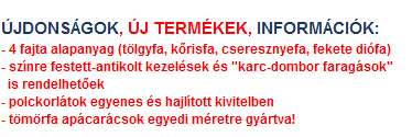 SZÍNVÁLASZTÉK, I KÓDOK (marásminták a "MŰSZAKI PARAMÉTEREK" lapokon, árak az "ÁRLSTA" lapon!) Érvényes : 2015.06.01 - től Frissítve: 2015.11.18. Üzem/ Bemutatóterem: Pfiffer Bútor Mór Kft.