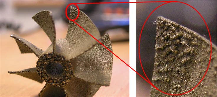 Fig. 9. 3D scanning of turbine (ATOS II device) ( and results (ATOS software) ( 9 ábra.