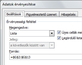 151. ábra Figyelmeztetés típusú üzenet esetében az Igen gombra kattintva elfogadhatjuk, a Nem gombra kattintva szerkeszthetjük, a Mégse gombra kattintva pedig eltávolíthatjuk az érvénytelen adatokat.