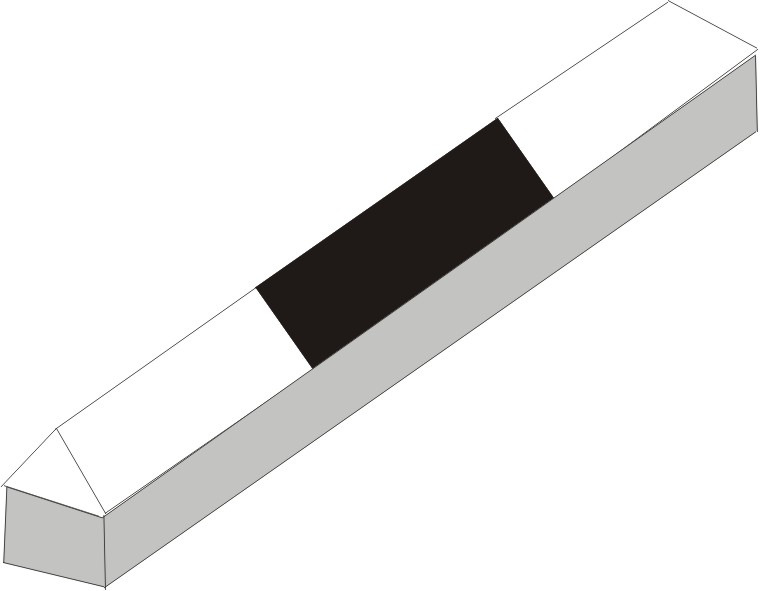 Ismertesse a Fékút eleje jelzőt! Fékút eleje jelző (96. - 98. pont) 96. Téglalap alakú fekete szegélyes fehér tábla, rajta nagy fekete "F" betű A jelzőt fényvisszaverő fóliával kell ellátni.