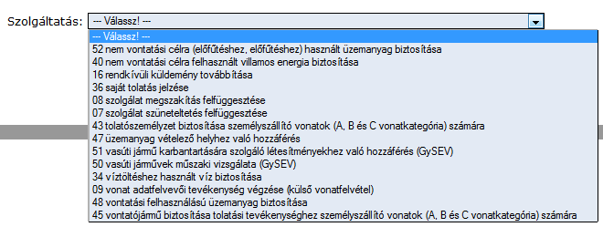 Az igénybe venni kívánt szolgáltatás kezdőidőpontját a vonat érkezésétől, ill. indulásától a megadott eltérés (érkezés/indulás előtt-után) alapján a program automatikusan meghatározza.