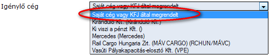 8. Menetvonal-igények lekérdezése A menetvonal-igények lekérdezése menüpont alatt az alábbi szűrési paraméterek szerint lehet az igényeket lekérdezni: Amennyiben a felhasználó egy hozzáférésre