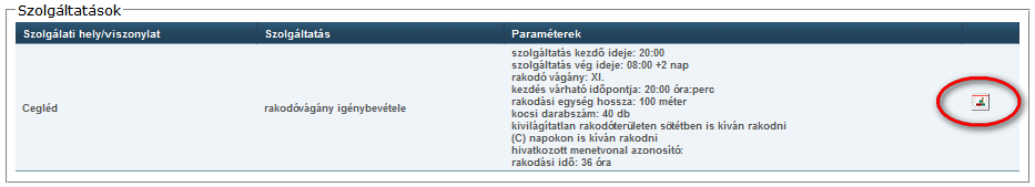 megjeleníthető igények darabszáma, ill. megjeleníthetők az inaktív állapotú igények. A lekérdezés eredménye a exportálható.