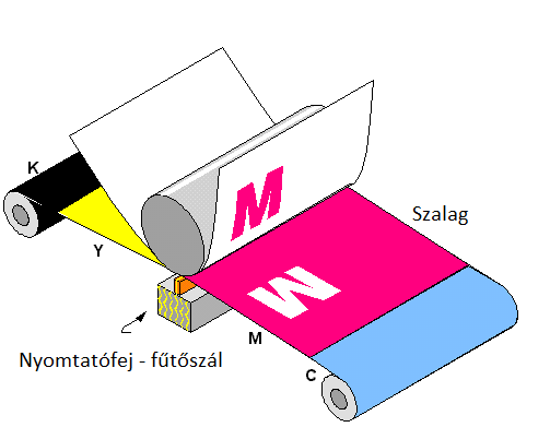 A mágneses festékpor megtapad a kívánt helyeken, majd sajtolással kerül a papírra.