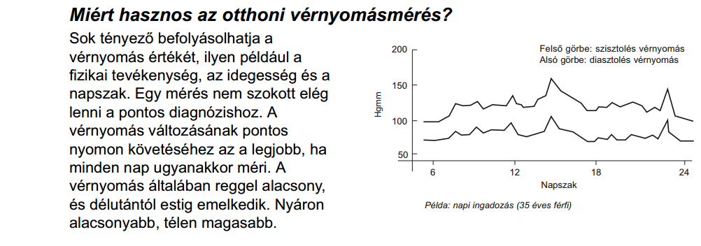 Műszaki adatok Készülék neve: Vérnyomásmérő készülék felkari méréshez Kijelző: Digitális LCD kijelző Mérési módszer: Oscillometric módszer Mérés helye: felsőkar Mérési tartomány: - nyomás: 30 Hgmm