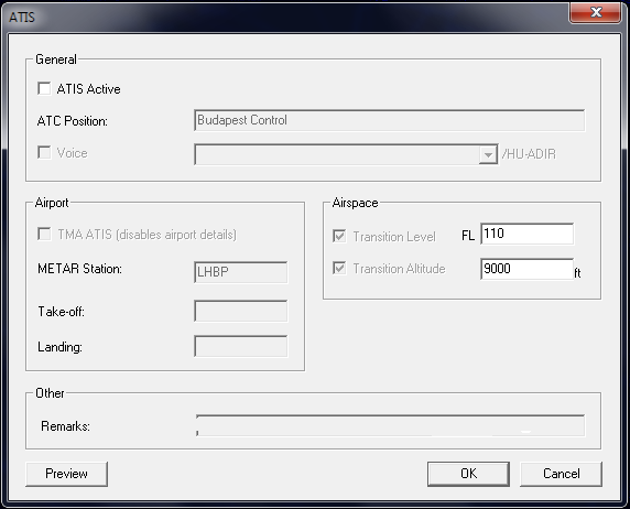 ATIS Az ATIS ablak az, amit mindenkinek kötelező kitölteni a megfelelő információval, ha bejön irányítani a hálózatra!