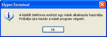 A Hyperterminal tényleges indulásakor egy üres, ún. Terminál ablakot fog látni.