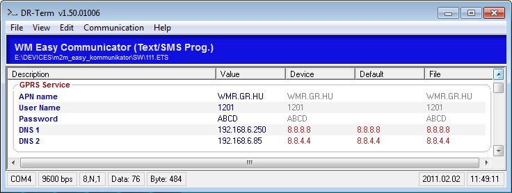 DNS 2* (másodlagos szerver cím) DNS 30 IP-cím DNS2= A használt domain név feloldáshoz szükséges másodlagos DNS szerver IP címe (alape: 8.8.4.4) Pl.: 192.168.6.85 FIGYELEM!