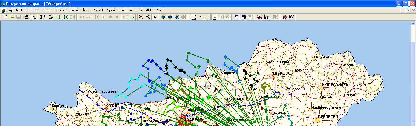 Átlagos járathossz a depó helyének függvényében 650,0 600,0 Járathossz, km km 550,0 500,0 450,0 400,0 350,0 300,0 Elmélet (Hirkó) Elmélet (Vaughan) Szimuláció 250,0 200,0 0 0,5 1 1,5 2 A depó helye