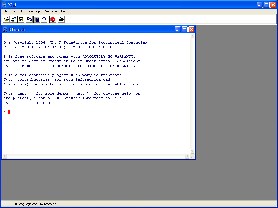 8 BEVEZETÉS 3. ábra. Windows-os RGui A kódok értelmezhetők parancssori, illetve szkript módban. Az előbbinél a promptban (>) beírt kódot új sor kezdésével küldhetjük el az értelmezőhöz.