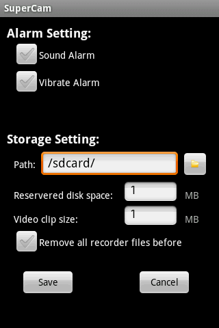 Beállítási felület TC-DVR SS3004H+ / 3008H+ Digitális Videó Rögzítő Felhasználói kézikönyv Alarm setting (Riasztás beállítás) Storage setting (Tárolási beállitás) Path (Mentési útvonal) Reserved disk