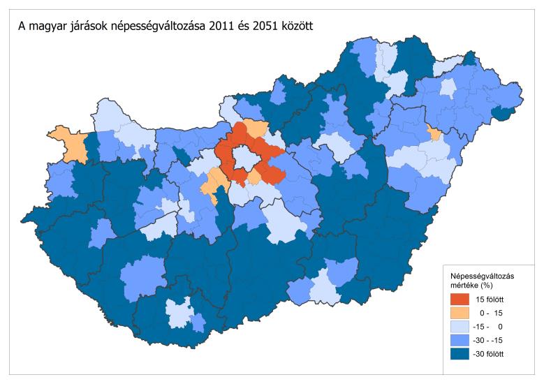 mmmm mm A népesség-előreszámítás főbb eredményei Main results of population projection 2051-ben várható lakosságszám: 8-9 millió fő (alapváltozat 8,43 millió) Korszerkezet radikális átalakulása