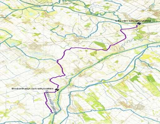 KEPÉS-LESVÁRI FŐCSATORNA REKONSTRUKCIÓJA ÉS AZ ÁRPÁSI SZIVATTYÚTELEP MOZGÓGEREB CSERÉJE Kepés - Lesvári főcsatorna teljes hosszának (30,493 km) mederrendezése: -