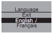 8.9 Nyelv (Language) almenü Ebben az almenüben a kijelző nyelve választható ki. Lépjen be a nyelvek (Language) almenübe.