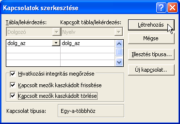 dolg_az kulcs Nyelv.dolg_az index (nem egyedi) Id_cím.dlg_az kulcs Kölcsönzés.dolg_az index (nem egyedi) Könyv.könyv_az kulcs Kölcsönzés.