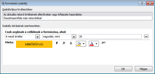 lap Betűszín és kitöltés Számformátumok.