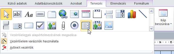 Í r t a : V i d a A t t i l a : : h a n s a g i i s k. h u 67 Segédűrlap vezérlő beszúrással (+varázsló) Készítsd el az űrlapokat előre.