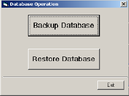 5.1.3 Database gomb (Adatbázis) Az adatbázis eszközök közé a Backup Database (Adatbázis mentése) és a Restore Database (Adatbázis helyreállítása) tartozik (6.