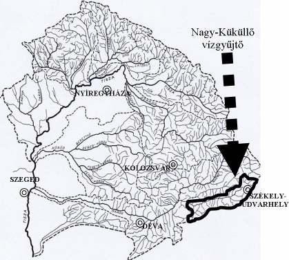 A Nagy-Küküllı vízgyőjtı földrajzi helyzete a Tisza vízgyőjtın belül Nagy-Küküllı vízgyőjtıter. 366 km 2 - domborzata hegy- és dombvidék - tszf. magasság 3-18 