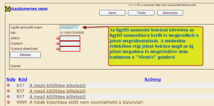 Kattintás után az alábbi menüsor jelenik meg: A felületen a következő ügyintézési lehetőségek közül választhat: KR nyomtatás: funkció az ügyfélkapus tárhelyre érkező XML fájlok kinyomtatásához.