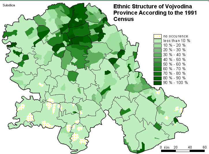 A vajdasági magyarok területi