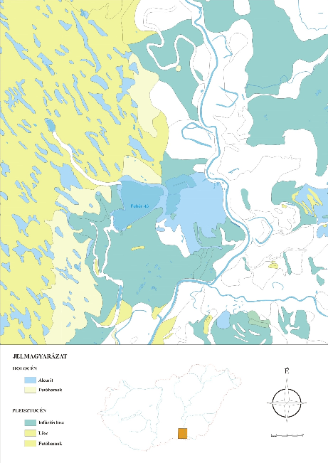 4. ábra A Fehér-tó és környezetének földtani felépítése a