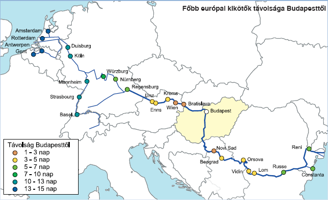 A vízi szállítás információs rendszerei belvízi (tavi, folyami - kontinentális), tengeri szállítás áru, személy A MAGYARORSZÁGRÓL vízi úton elérhető jelentősebb kikötők KlKÖTŐ BUDAPESTRŐL BUDAPESTRE