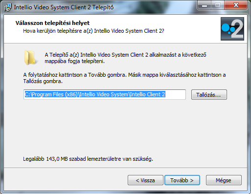 Az Intellio Video System Client 2 telepítése Az Intellio Video System Client 2 kliens telepítését az IntellioClient2Setup.exe fájl elindításával kezdheti meg.