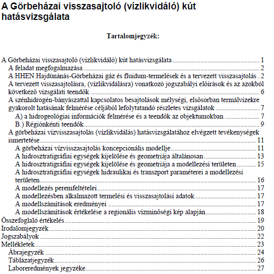 A feladat alapvetően a gáztermelés