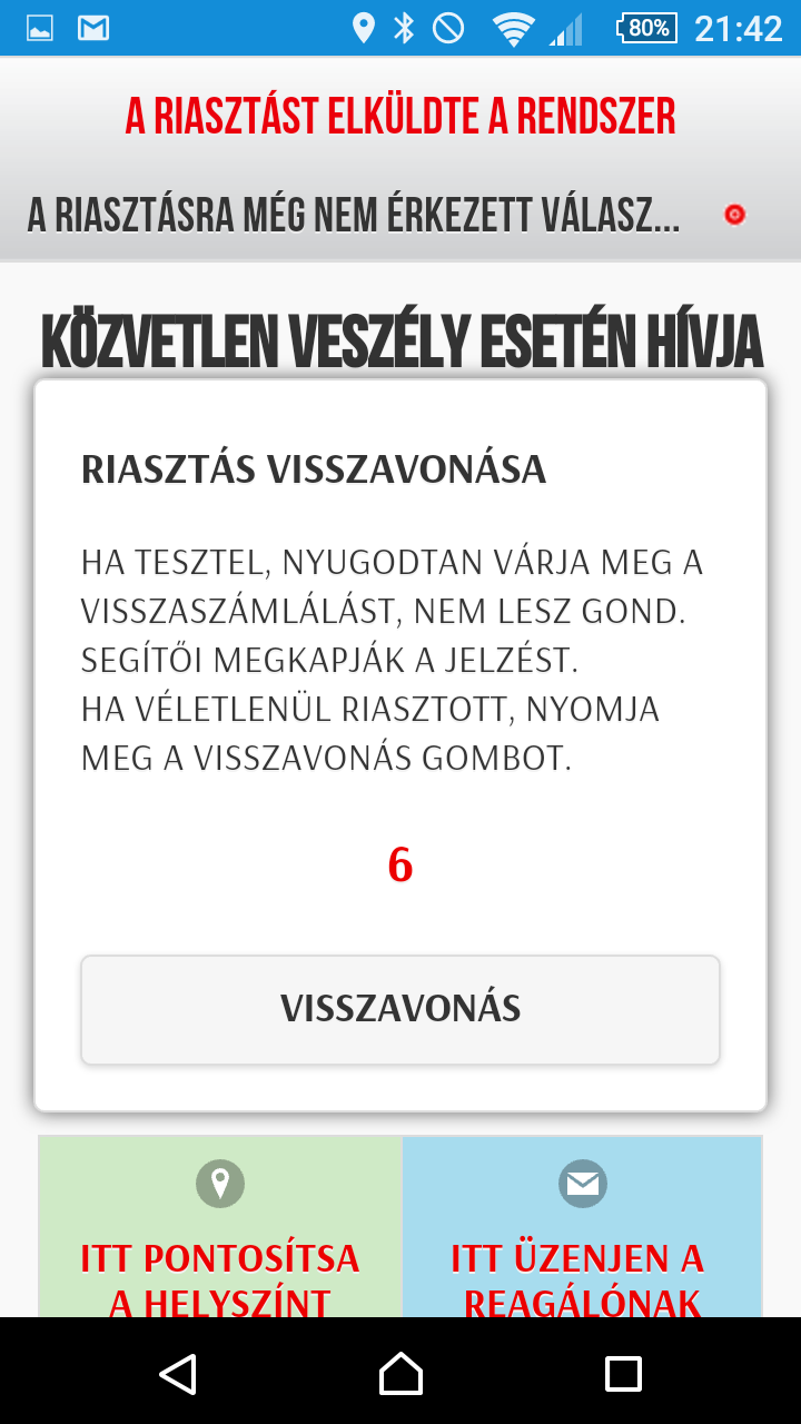 8 A gombnyomás után a rendszer 10 másodpercig visszaszámlál és meghatározza