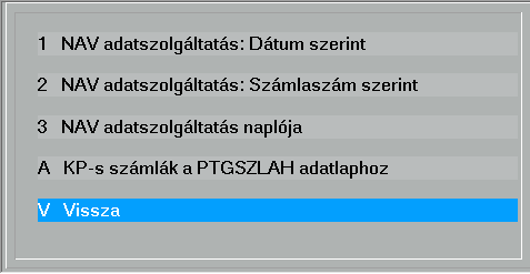 8. Adóhatósági ellenőrzési adatszolgáltatás 8.1 NAV adatszolgáltatás A 23/2014 (VI.30.