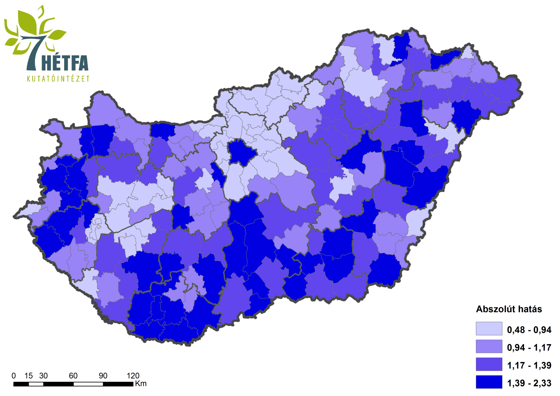 A jövedelemre gyakorolt hatás A támogatások hatására bekövetkezett jövedelem (TGE) változás 2004-2010 (millió Ft/fő) Az