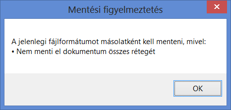 ábra Rossz hír viszont, hogy a Figyelmeztetés gombra kattintva kapunk magyarázatot,